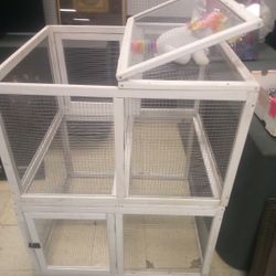 2 Pet Cages With Double Doors  Top & Side.