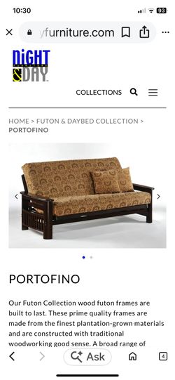 Dark wood quality futon