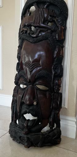 African Man Face Standing Mask