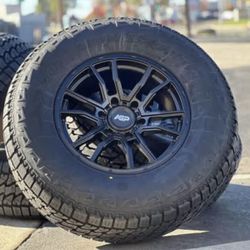 17 Wheels 33” A/T Tires Chevy Silverado Tahoe GMC Sierra Rims 285/70/17