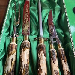 Anton Winger Jr 4 Piece Stag Carving Set Germany