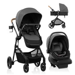 Evenflo Pivot NXT Travel System with LiteMax NXT Infant Car Seat (Silverado Gray)