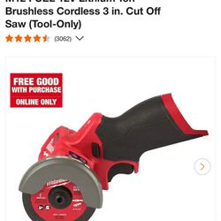 Milwaukee M12 FUEL 12V Lithium-lon Brushless Cordless 3 in. Cut Off Saw (Tool-Only) No Blades