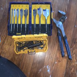 Misc Bits For Drill And Pipe Wrench