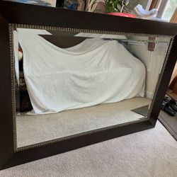 Large Beautiful Wood Framed Mirror 