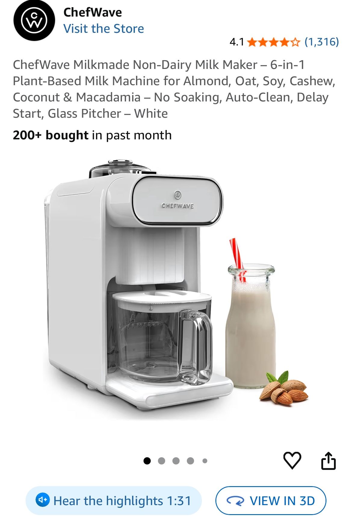 Chefwave Milkmade Non dairy Milk Maker