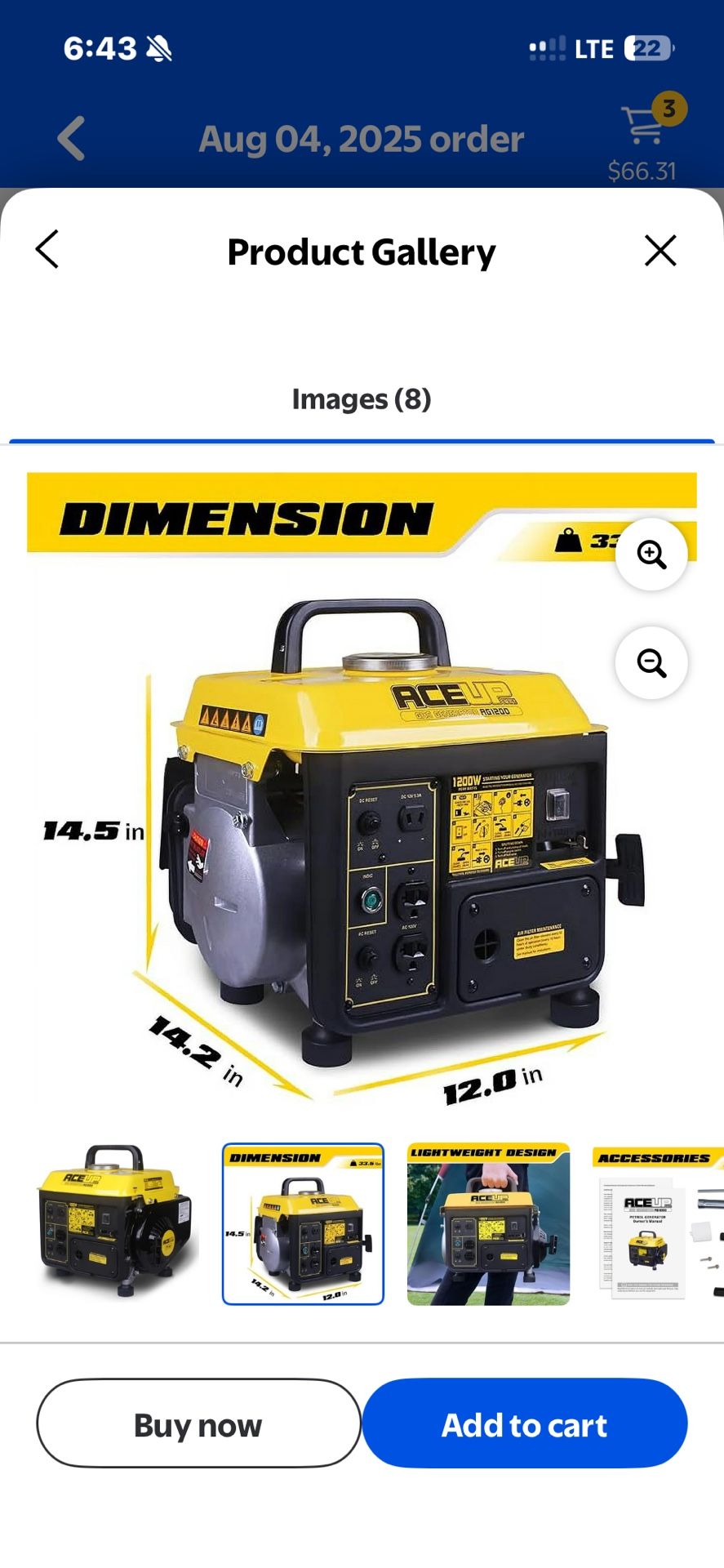 Ace 1200W Generator 