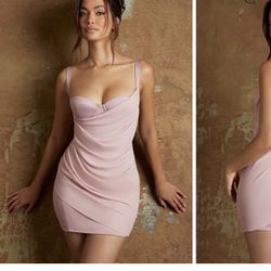 Mauve/Pink Drape Dress 