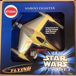 STAR WARS EPISODE 1 NABOO FIGHTER FLYING ACTION MODEL PLANE COX  ‼️See MOre COLLECTION Of RaRE & VINTAGE Items Here ....