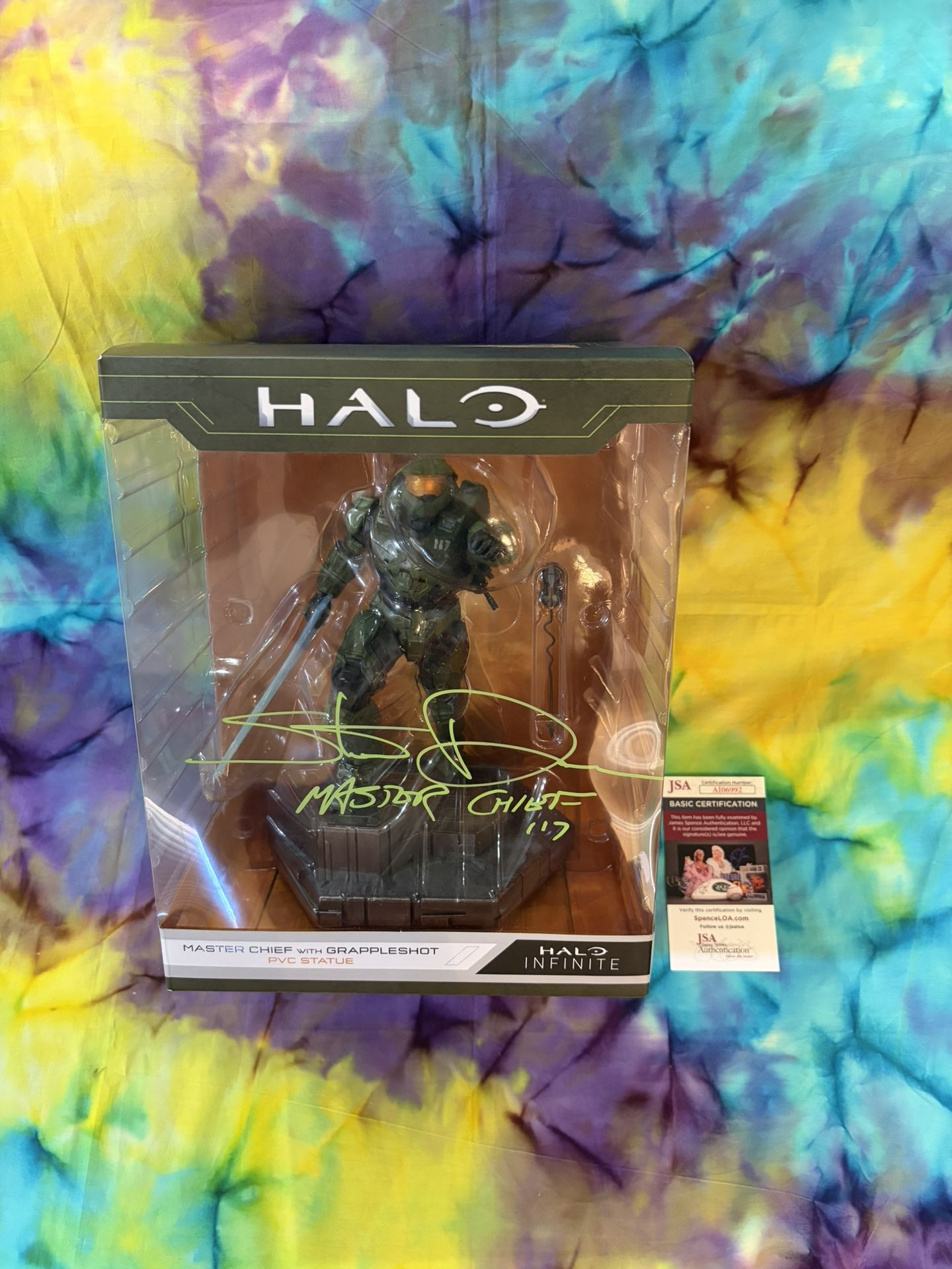 Steve Downes Signed Master Chief PVC Statue Dark Horse JSA Cert 