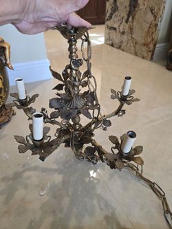 Antique brass cherub chandelier
