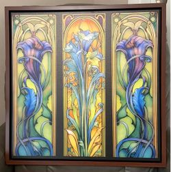 New Art Nouveau Iris Framed Print