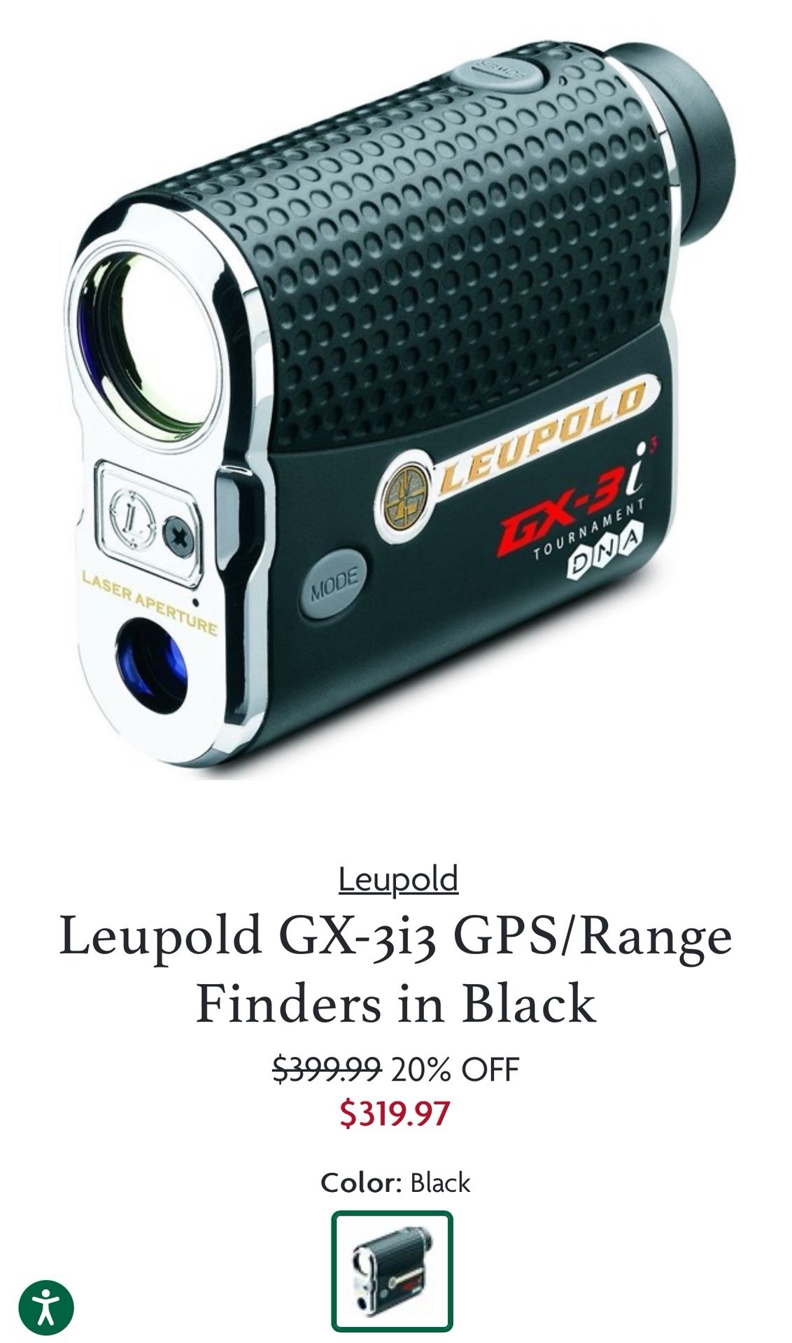 Golf Rangefinder Leopold Tournament GX3i DNA