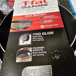 Brand T-FAL culinare Heat Mastery 2 Piece Frying Pan Set