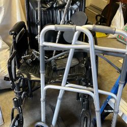Used Wheelchair w/leg rests and Basic Walker - PRICED AS SET