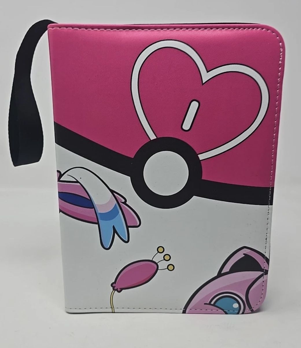 Pokemon TCG Pink White Sylveon Zip Up 55 pages Holds 440 Card Binder TCGAMES