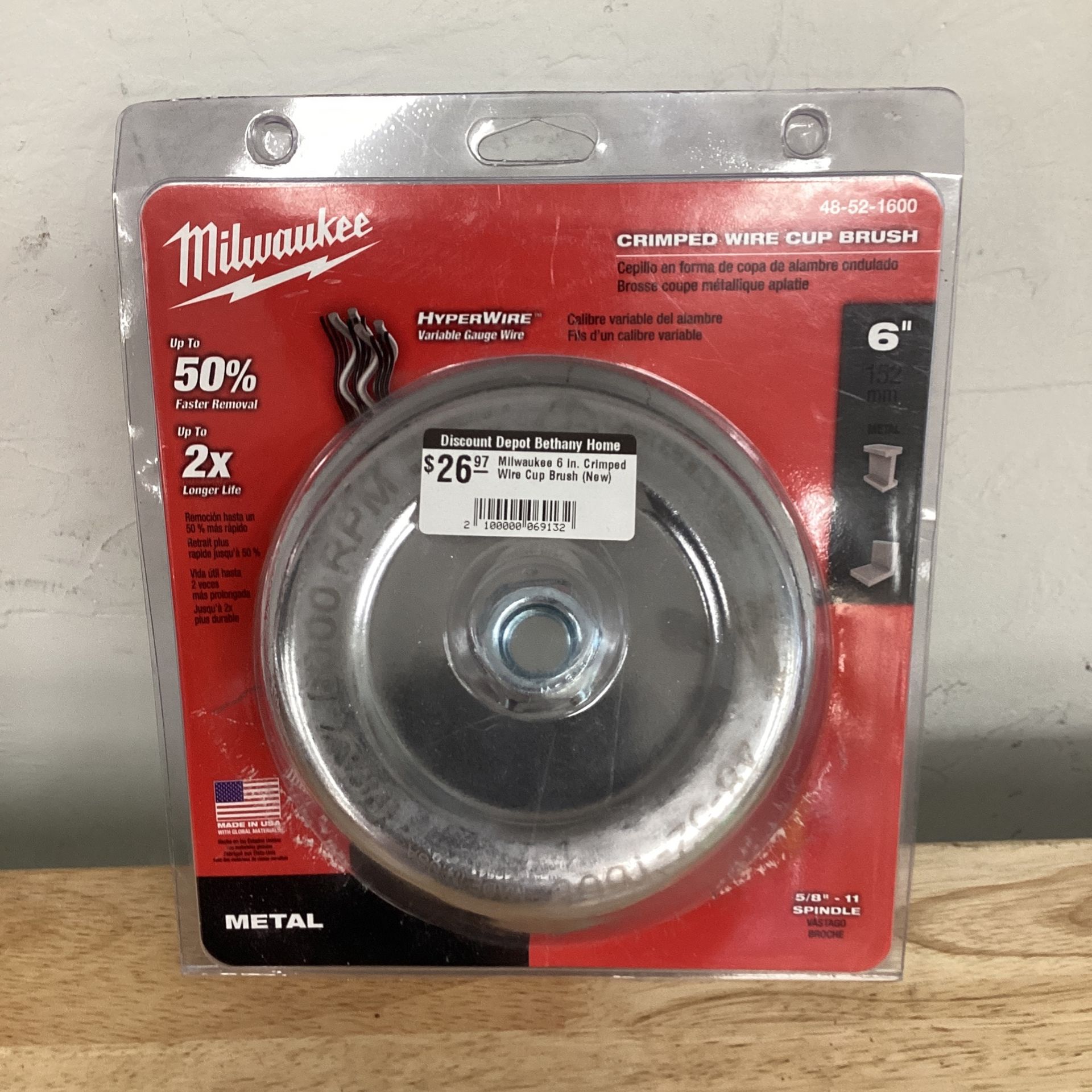 Milwaukee 6 in. Carbon Steel Crimped Wire Cup Brush for Sale in Phoenix