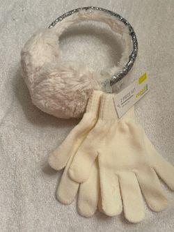 Kids Winter 2-Piece Faux Fur Earmuff and Gloves Set