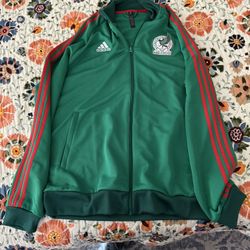 like new adidas mexico green jacket size XL