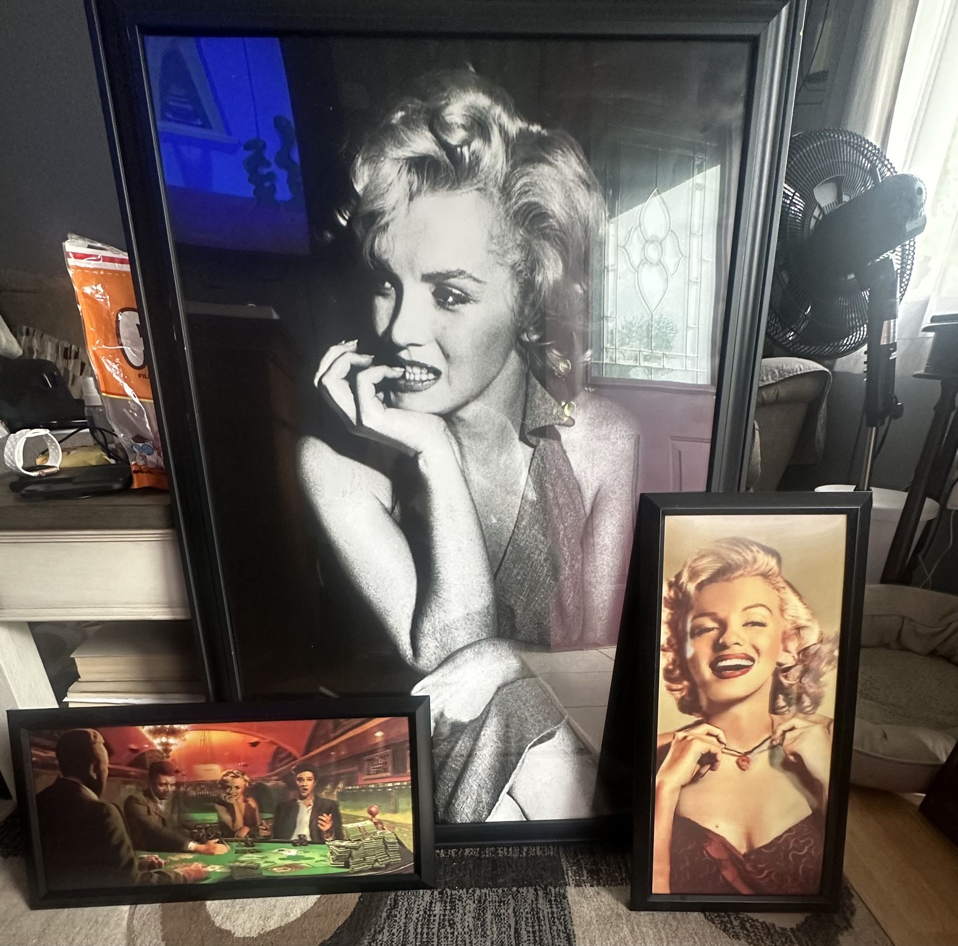Marilyn Monroe and Elvis Presley poker game canvases