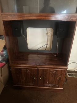 Solid Wood Vintage Entertainment Center / TV Stand with Storage