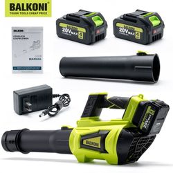 232 BALKONI 200 MPH at 800 CFM With 2x4.0Ah Batteries & Charger Powered Cordless Leaf Blower, Heavy-Duty Brushless, 6-Speed Adjustable