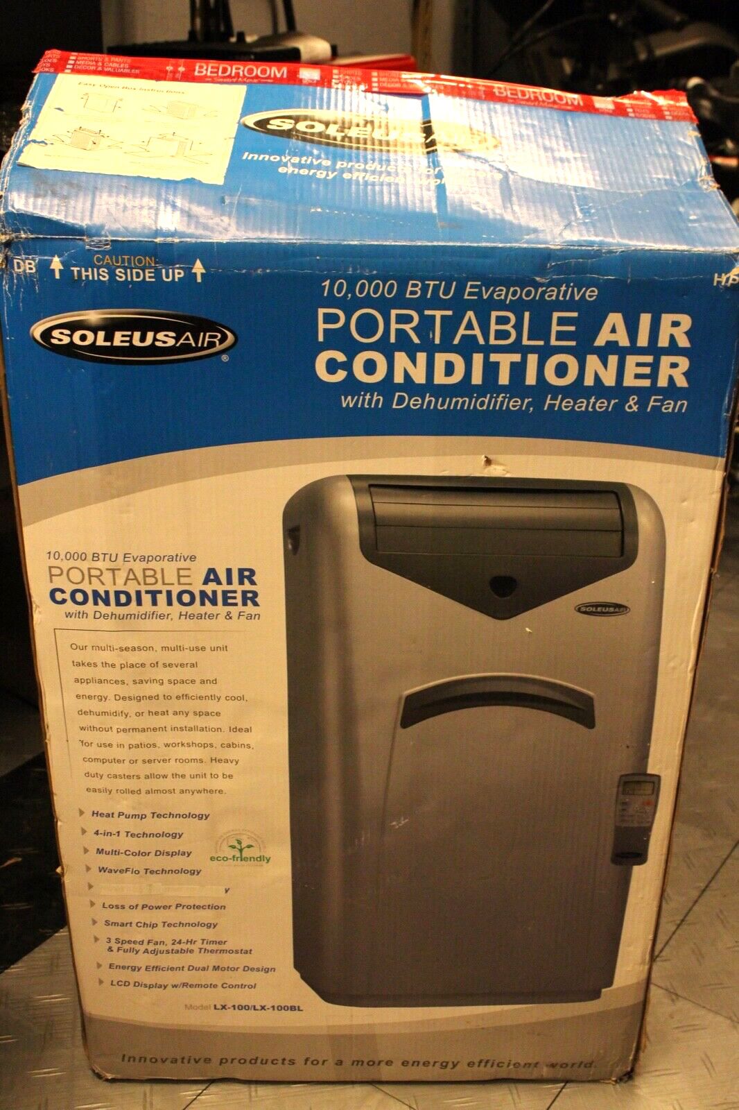 NEW SoleusAir 10000 BTU Portable air conditioner LX-100 w/ dehumidifier, heater, fan