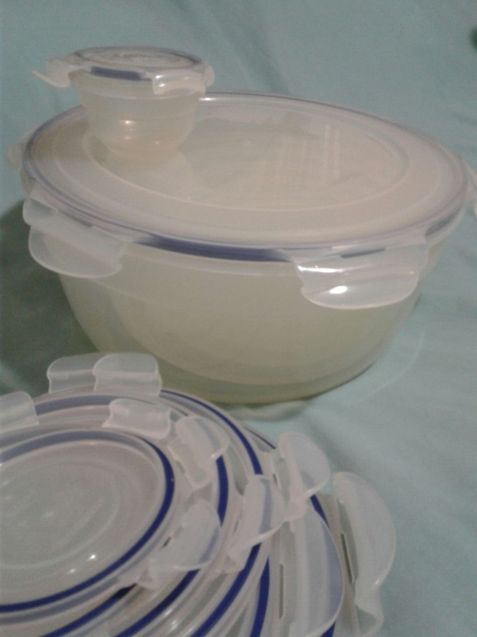 STORAGE BOWLS WITH LIDS (Set of 8) Lock & Lock graduated plastic
