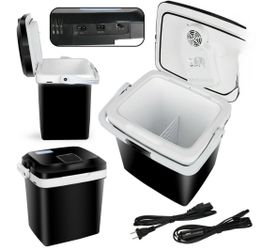 Car Iceless Thermoelectric Cooler and Warmer Travel Fridge for BBQ Camping 12V Low Noise, Black