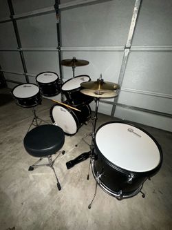 Gammon Percussion 5-Piece Junior Starter Drum Kit with Cymbals, Hardware, Sticks