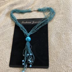 New 15” Long Turquoise Necklace 