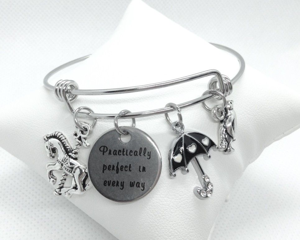 Mary Poppins Bracelet, Practically Perfect, Stainless Steel