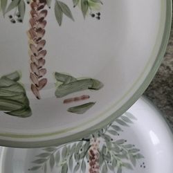 Tropical Gibson Handpainted Large Plates
