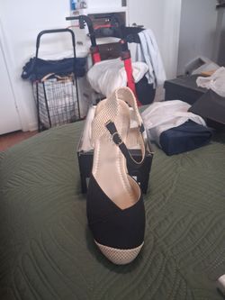 Black and Tan Slingback Heels