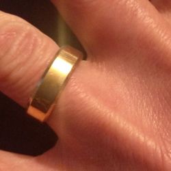 Mens Tungsten Steel/Gold Plated Wedding Band