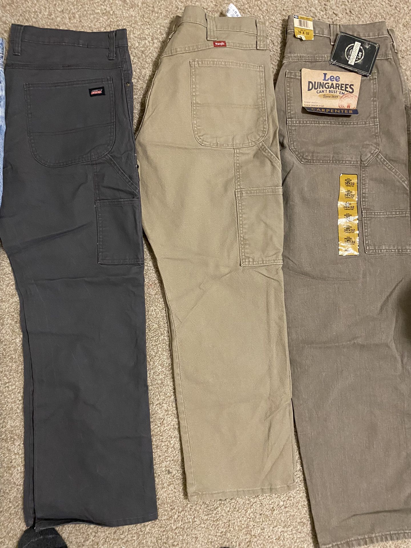Carpenter Pants for work like new ,levi strauss,dickies,wangler,Lee Dungarees all for $40