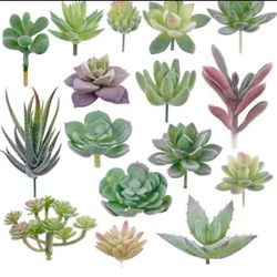 16 Pack Artificial Succulent Plants Artificial Mini Fake Plant for Lotus Landscape Decorative Garden Arrangement Decor
