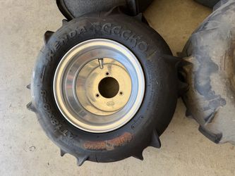 READ Description: Kenda Gecko AT18x9-8 ATV Tire with Rim