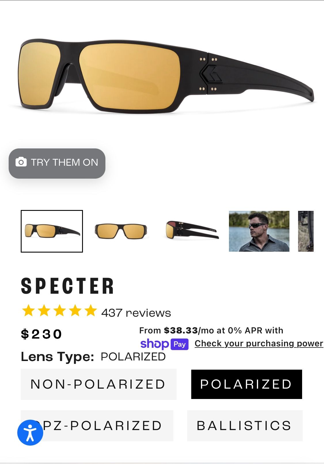 Gatorz Spector Polarized Sunglasses New