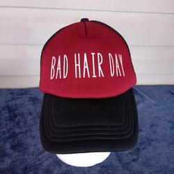 Bad Hair Snapback Black/Burgundy Hat Adjustable Adult Size Snapback 