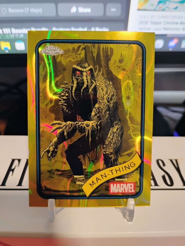 2025 Topps Chrome Marvel Man Thing #31 Yellow Lava Refractor