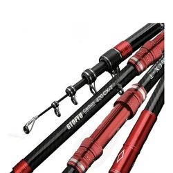 Telescopic Fishing Rod, Carbon Fiber Travel Surf Rod, Spinning Power Lure 2-9Oz, 20-50L