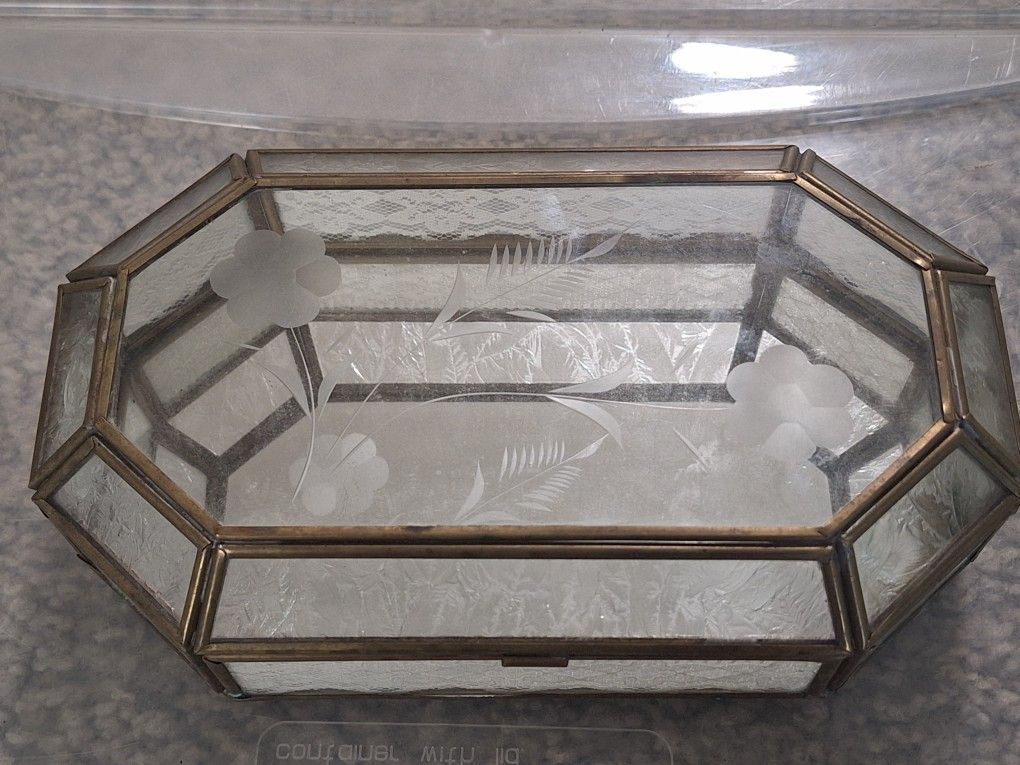 Antique Glass Trinket Box