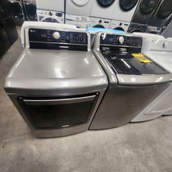 LG Set Top Load Wasger And Dryer Set Selver Gray New