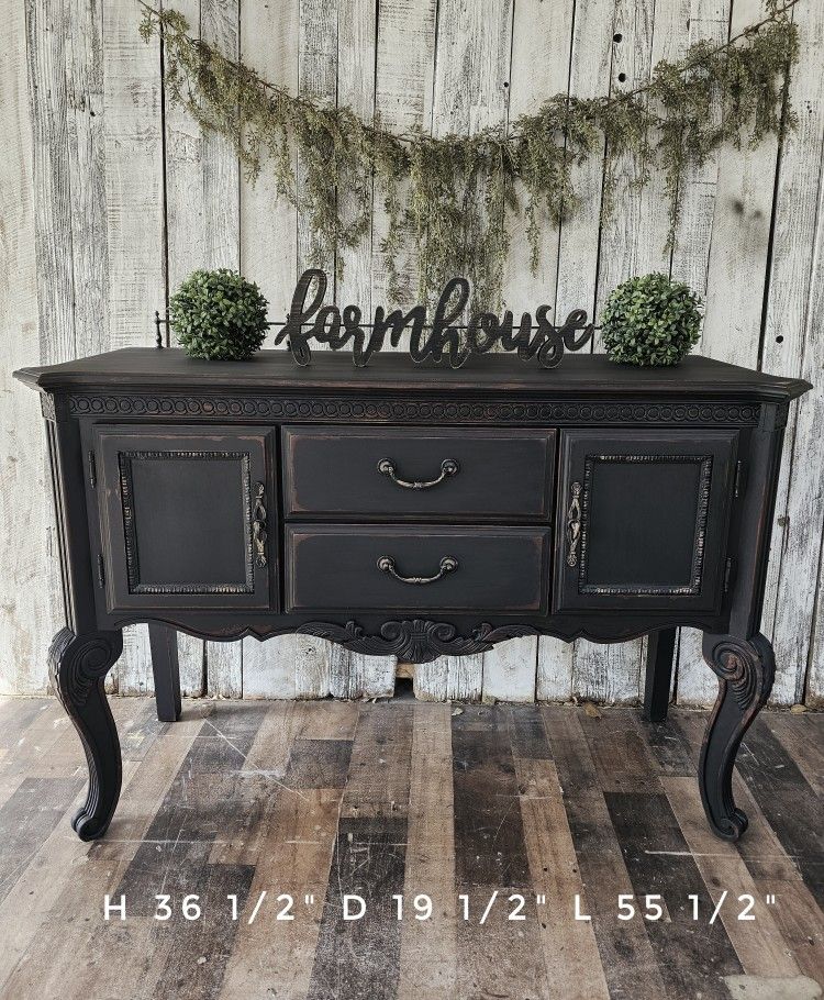 Black Farmhouse Buffet/Sideboard