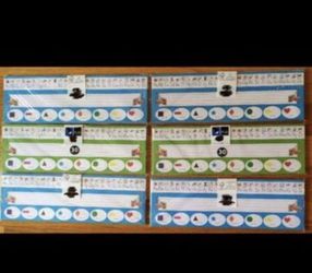 NEW In Package - All in One Desk Plate Toppers Traditional Manuscript 30 per package x 6 Packages = 180 Desk Plates School Teachers Cute for lst day