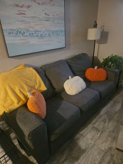 Gray Fabric 3-Seat Sofa
