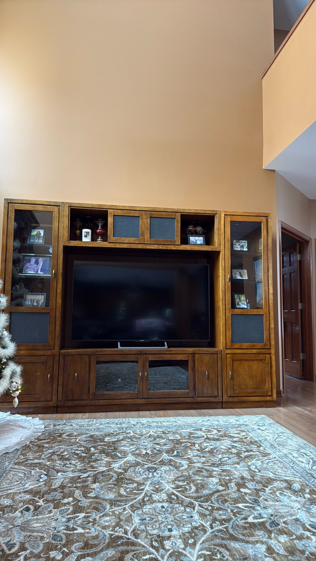 7 Foot Tall X 9 Foot Long X 20” Deep Modular Cherry Veneer Wall