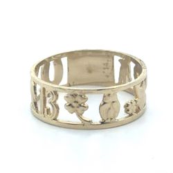 Woman’s Ladies 14k Yellow Gold Lucky Symbols Clover Elephant Horseshoe Band Ring Size 8.5 GP3118597