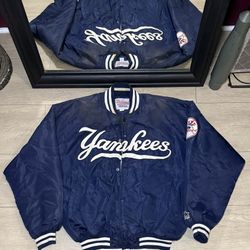 Vintage 1990s Satin New York Yankees MLB Starter Diamond Collection Satin Jacket